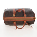 CELINE Macadam Boston Bag PVC Brown Gold Tone Auth 208171V-7