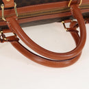 CELINE Macadam Boston Bag PVC Brown Gold Tone Auth 208171V-8