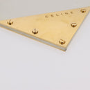 CELINE Clutch Bag Leather White Gold Tone Auth 208173-14