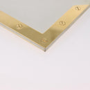 CELINE Clutch Bag Leather White Gold Tone Auth 208173-15