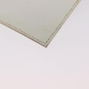 CELINE Clutch Bag Leather White Gold Tone Auth 208173-16