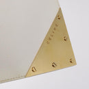 CELINE Clutch Bag Leather White Gold Tone Auth 208173-9