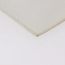 CELINE Clutch Bag Leather White Gold Tone Auth 208173-8
