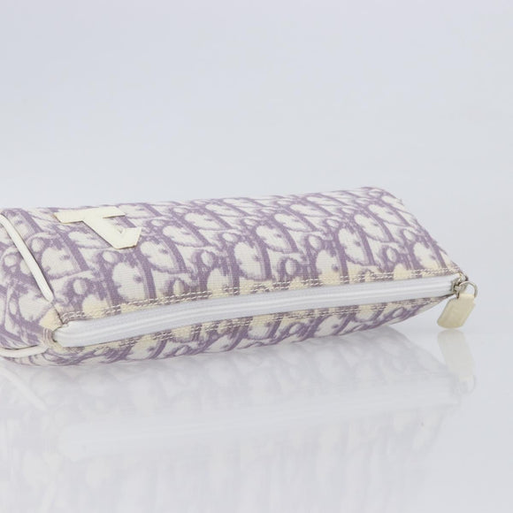 Christian Dior Trotter Pouch PVC Purple Silver Auth 208174