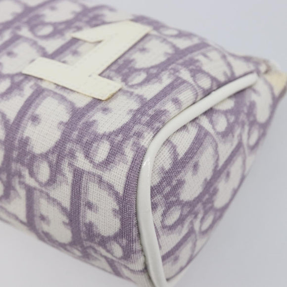Christian Dior Trotter Pouch PVC Purple Silver Auth 208174