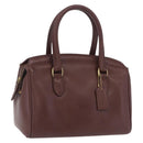 Coach Boston Bag Leather Brown Gold Tone Auth 208188-1