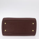 Coach Boston Bag Leather Brown Gold Tone Auth 208188-6