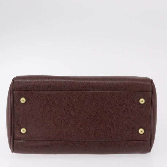 Coach Boston Bag Leather Brown Gold Tone Auth 208188