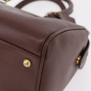 Coach Boston Bag Leather Brown Gold Tone Auth 208188-15