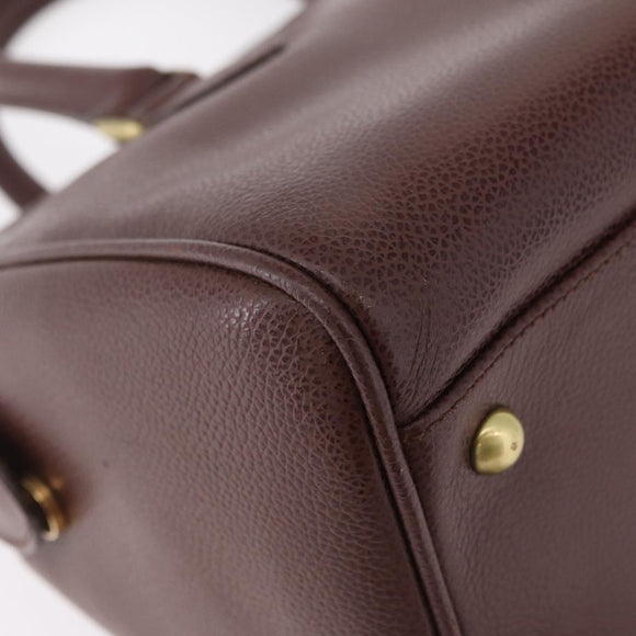 Coach Boston Bag Leather Brown Gold Tone Auth 208188