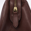 Coach Boston Bag Leather Brown Gold Tone Auth 208188-18