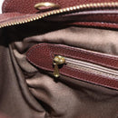 Coach Boston Bag Leather Brown Gold Tone Auth 208188-21