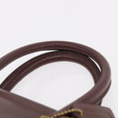 Coach Boston Bag Leather Brown Gold Tone Auth 208188-14