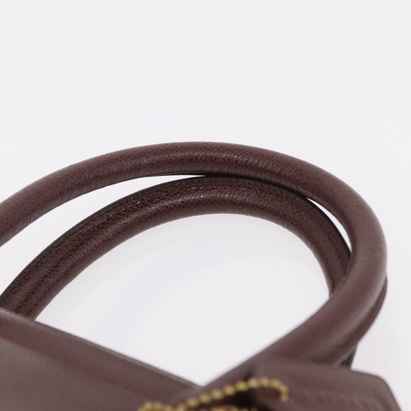 Coach Boston Bag Leather Brown Gold Tone Auth 208188