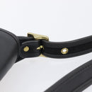 Coach Shoulder Bag Leather Black Gold Tone Auth 208189A-9