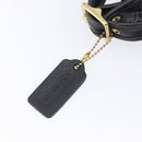 Coach Shoulder Bag Leather Black Gold Tone Auth 208189A-18