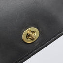 Coach Shoulder Bag Leather Black Gold Tone Auth 208189A-19