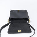 Coach Shoulder Bag Leather Black Gold Tone Auth 208189A-20
