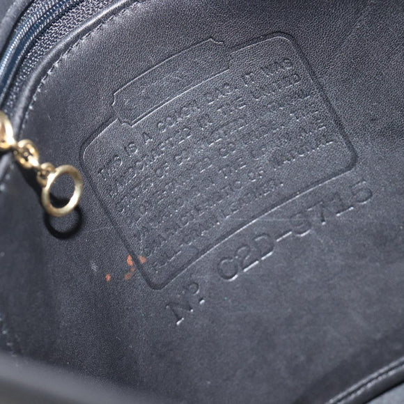 Coach Shoulder Bag Leather Black Gold Tone Auth 208189A