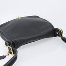 Coach Shoulder Bag Leather Black Gold Tone Auth 208189A-6