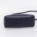 Coach Shoulder Bag Leather 2way Navy Gold Tone Auth 208190A-5
