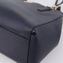 Coach Shoulder Bag Leather 2way Navy Gold Tone Auth 208190A-9