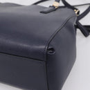 Coach Shoulder Bag Leather 2way Navy Gold Tone Auth 208190A-17
