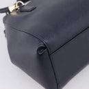 Coach Shoulder Bag Leather 2way Navy Gold Tone Auth 208190A-18