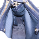 Coach Shoulder Bag Leather 2way Navy Gold Tone Auth 208190A-21