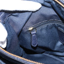 Coach Shoulder Bag Leather 2way Navy Gold Tone Auth 208190A-24