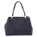 Coach Shoulder Bag Leather 2way Navy Gold Tone Auth 208190A-2