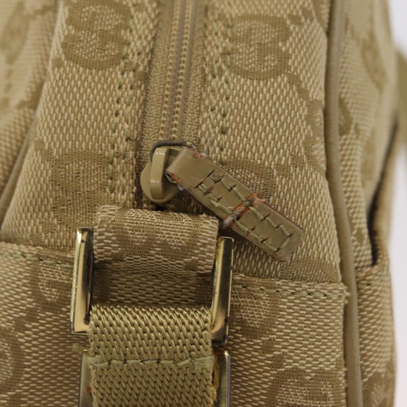 GUCCI GG Canvas Shoulder Bag Beige Gold 90781 Auth 208203