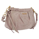 Miu Miu Shoulder Bag Vitellolux Pink Gold Auth 208205A-1