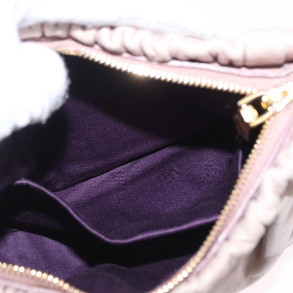 Miu Miu Shoulder Bag Vitellolux Pink Gold Auth 208205A