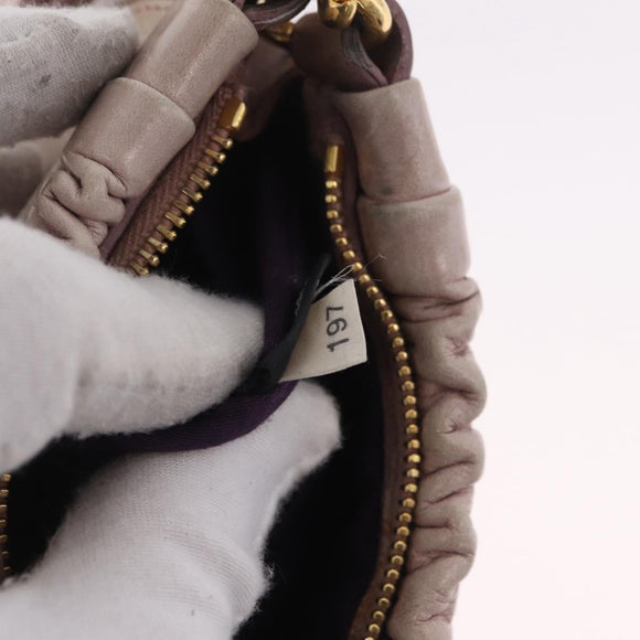 Miu Miu Shoulder Bag Vitellolux Pink Gold Auth 208205A