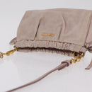 Miu Miu Shoulder Bag Vitellolux Pink Gold Auth 208205A-7
