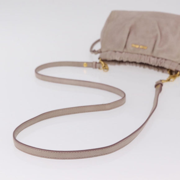 Miu Miu Shoulder Bag Vitellolux Pink Gold Auth 208205A