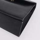 Salvatore Ferragamo Chain Hand Bag Leather Black Gold Auth 208207A-11