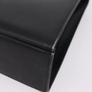 Salvatore Ferragamo Chain Hand Bag Leather Black Gold Auth 208207A-13