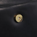 Salvatore Ferragamo Chain Hand Bag Leather Black Gold Auth 208207A-16