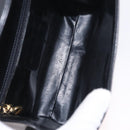 Salvatore Ferragamo Chain Hand Bag Leather Black Gold Auth 208207A-18