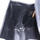 Salvatore Ferragamo Chain Hand Bag Leather Black Gold Auth 208207A-20
