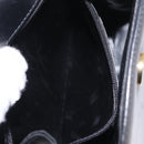 Salvatore Ferragamo Chain Hand Bag Leather Black Gold Auth 208207A-22