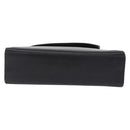 Salvatore Ferragamo Chain Hand Bag Leather Black Gold Auth 208207A-9