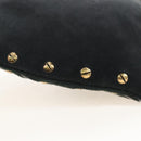 Christian Dior Chain Shoulder Bag Suede Black Gold Auth 208208M-13