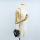 Christian Dior Chain Shoulder Bag Suede Black Gold Auth 208208M-25