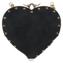 Christian Dior Chain Shoulder Bag Suede Black Gold Auth 208208M-3