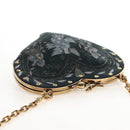Christian Dior Chain Shoulder Bag Suede Black Gold Auth 208208M-6