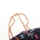 CHANEL Matelasse Chain Backpack Cotton Navy Gold CC Auth 208212SM-11
