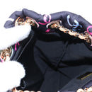 CHANEL Matelasse Chain Backpack Cotton Navy Gold CC Auth 208212SM-22